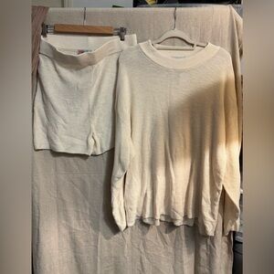 Free People Beach Cozy Cream Sweater Set NWT